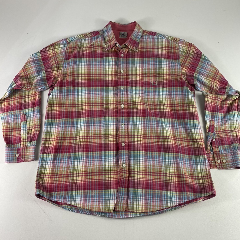 Cinch Button Down Shirt Mens Large Plaid Long Sleeve Western Rodeo Dress Casual